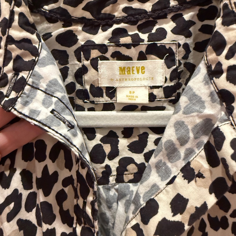 Maeve Black and Cream Animal Print Top